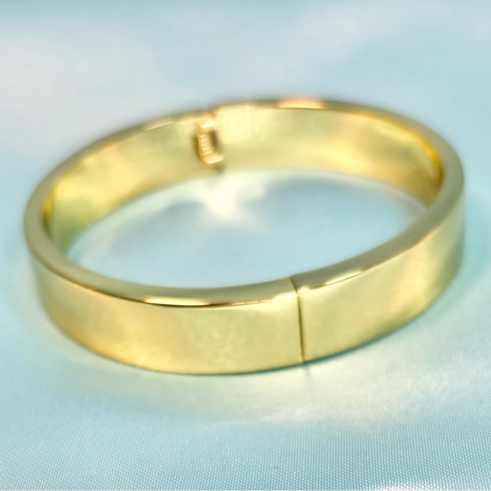 xxSOLDxx              Talbots Gold Tone Hinged Bangle Bracelet, [2.75” diameter] - Picture 3 of 8